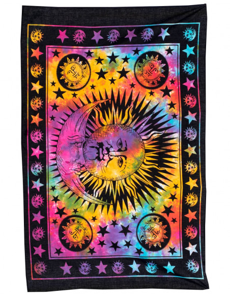 Sun and Moon Batik Tapestry