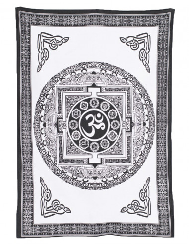 Om B&W Symbol Wandteppich