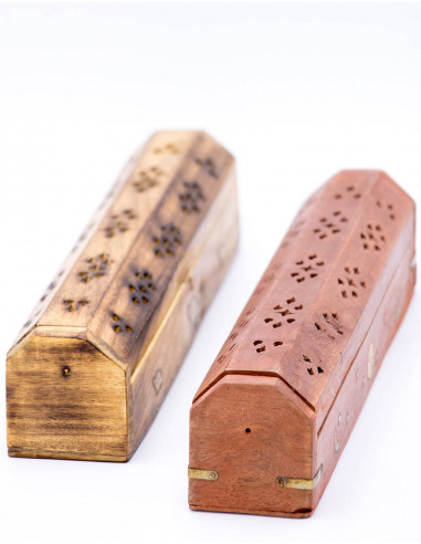 Wooden Coffin Incense Burner