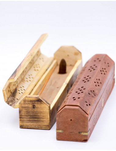 Wooden Coffin Incense Burner