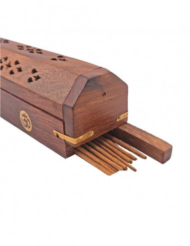Wooden Coffin Incense Burner