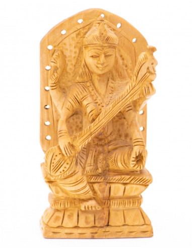 estatua-saraswati-madera-tallada-a-mano