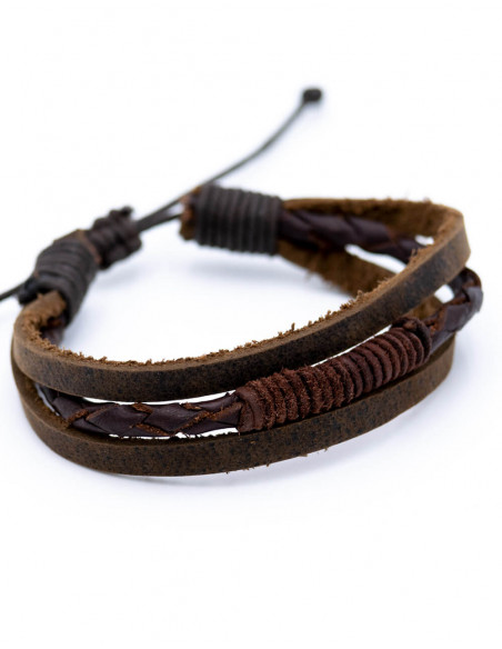 Dreifaches Simil-Lederarmband