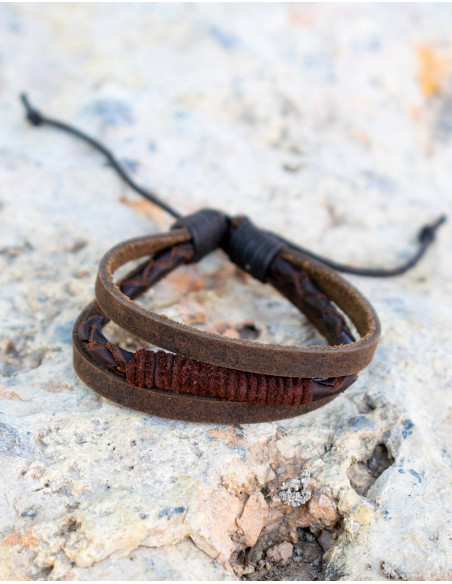 Triple Leather Simil Bracelet