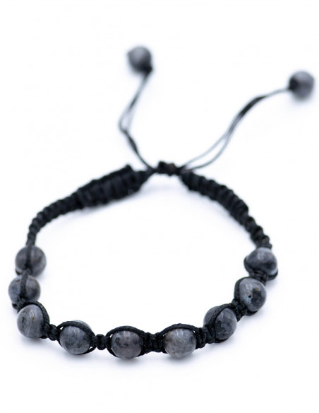 Makramee-Armband mit Labradorit-Mineral