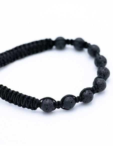 Bracelet Macramé avec Roche Volcanique