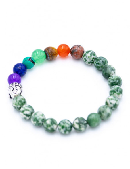Agate Mineral Bracelet with 7 Chakras