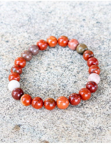 Pulseira Jasper Vermelho 8 mm.
