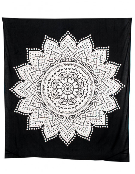 Schwarz-Weiß-Tagesdecke oder Wandteppich