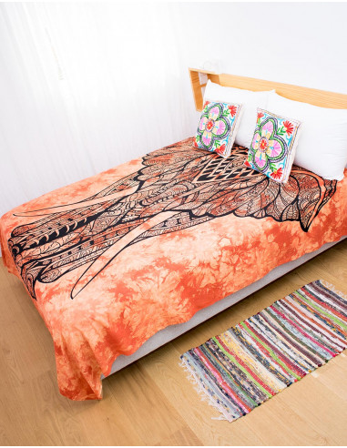 Orange Elephant Bedspread