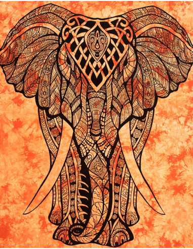 Couvre-Lit Éléphant Orange