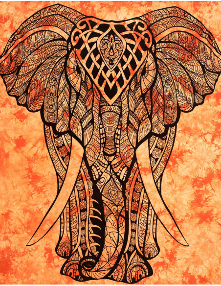 Couvre-Lit Éléphant Orange