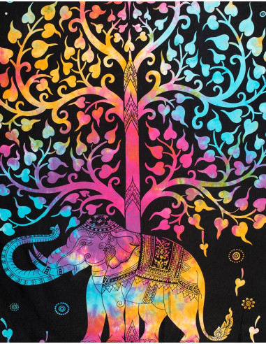 Elefant und Baum Wandteppich