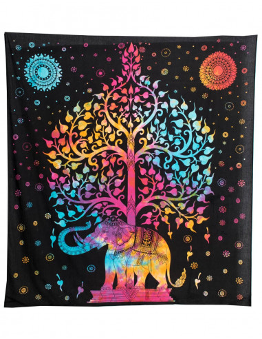 Elefant und Baum Wandteppich