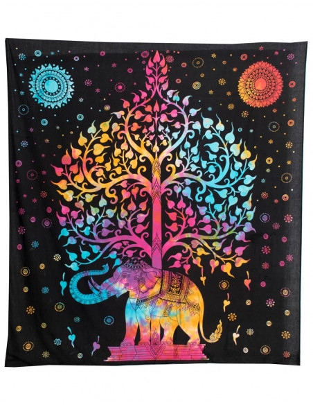 Tapeçaria de parede de elefante e árvore