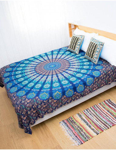 Blue Mandala Tapestry or Bedspread