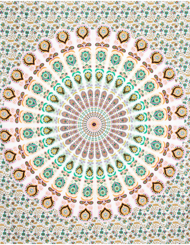 Mehrfarbige Mandala-Steppdecke