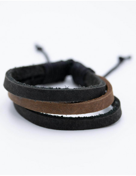 Unisex-Armband 3 Streifen aus Kunstleder