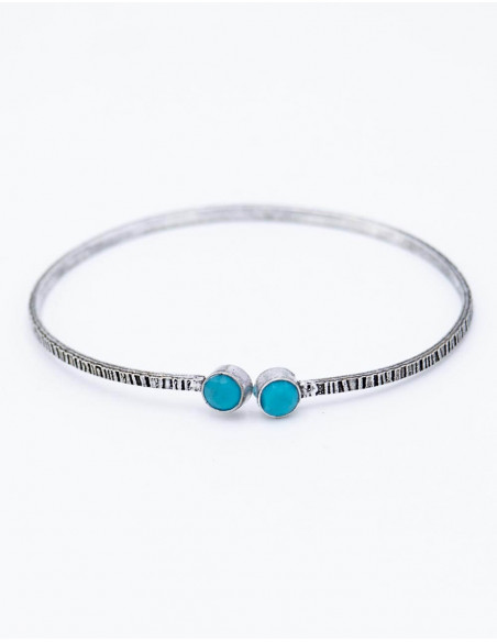 Pulseira fina de duas pedras
