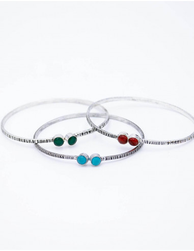 Bracelet fin deux pierres