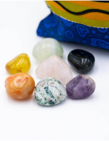Bolsa com 7 Pedras Minerais