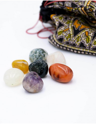 Bolsa com 7 Pedras Minerais