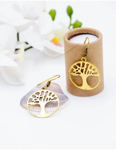 Boucles d'Oreilles Arbre Doré