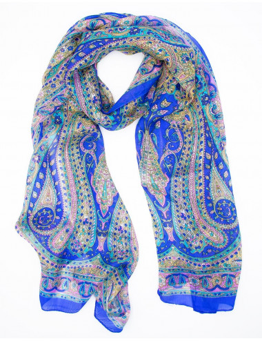 Sciarpa di seta blu 2