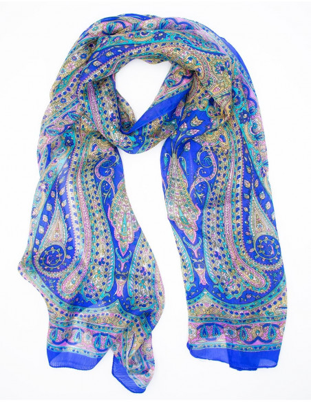 Foulard en Soie Bleu