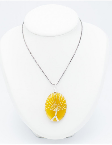 Large Stone with Tree Pendant