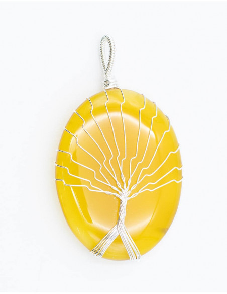 Large Stone with Tree Pendant
