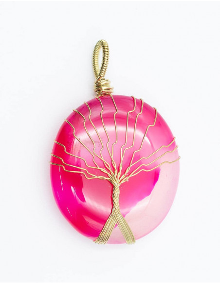Large Stone with Tree Pendant