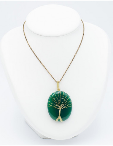 Large Stone with Tree Pendant