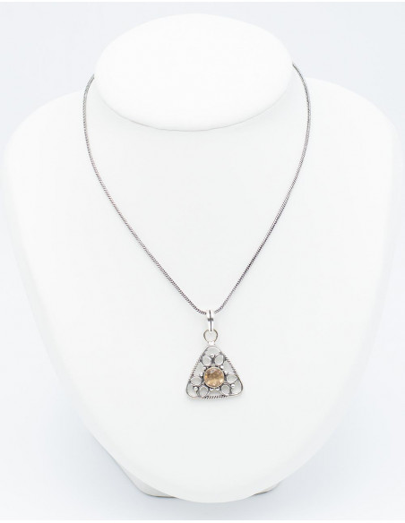 Triangle Pendant with Mineral Stone