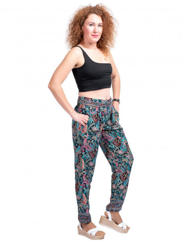 Pantalon slim en soie