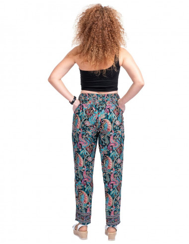 Calça skinny de seda