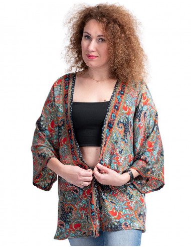 Kurzer Kimono aus Seide