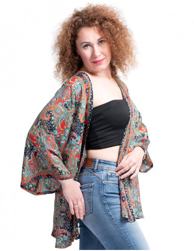 Kurzer Kimono aus Seide