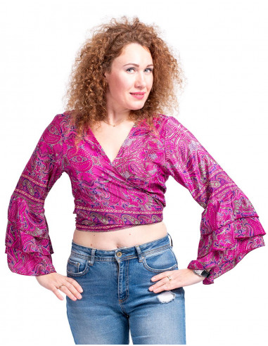 top-estilo-boho-seda-estampado-fucsia