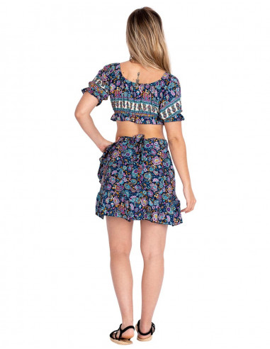 Ensemble minijupe et haut en soie