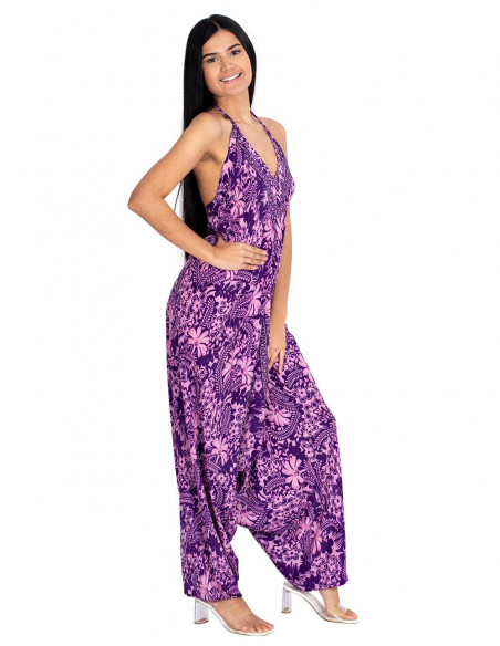 macacão longo roxo