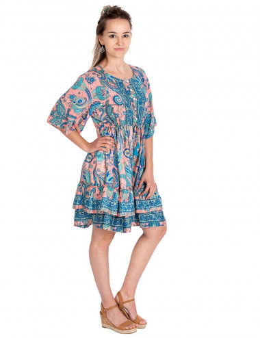 Vestido boho com babados