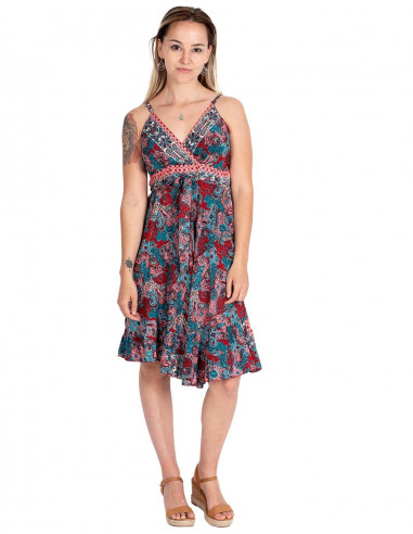 vestido de seda estampado