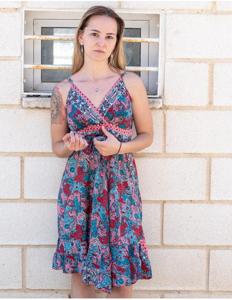 Robe en soie imprimée