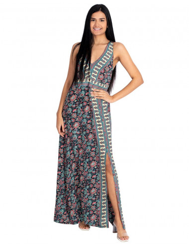 vestido-largo-fiesta-seda-estampado-negro 2