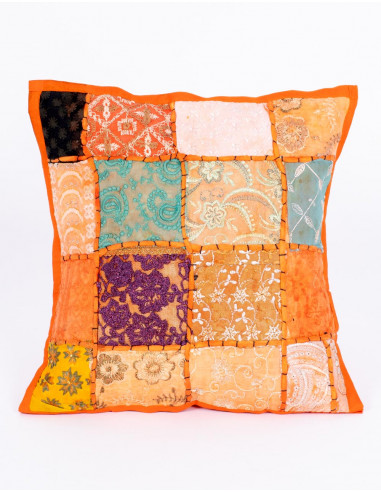 Housse de coussin patchwork