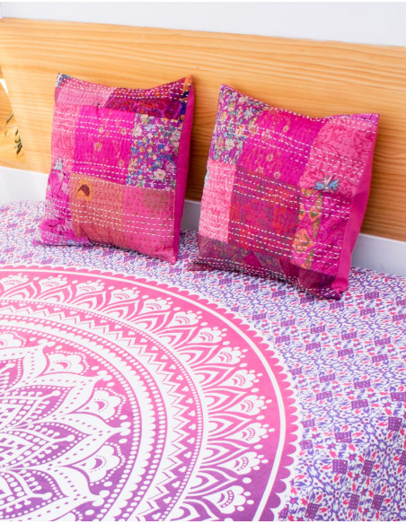 Fodera per cuscino patchwork rosa