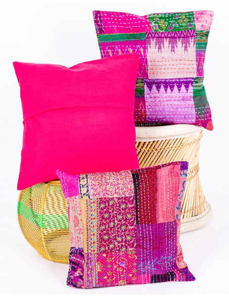 Pink Patchwork Cushion Cover