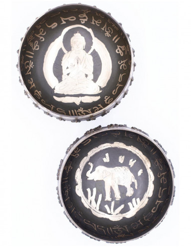Ciotola tibetana intagliata a mano