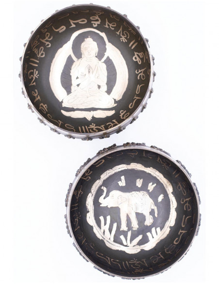 Ciotola tibetana intagliata a mano